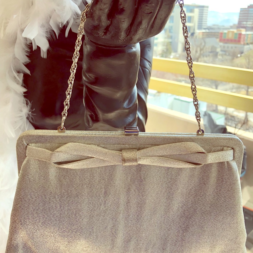 Vintage Harry Levine Silver Lame’ cocktail clutch